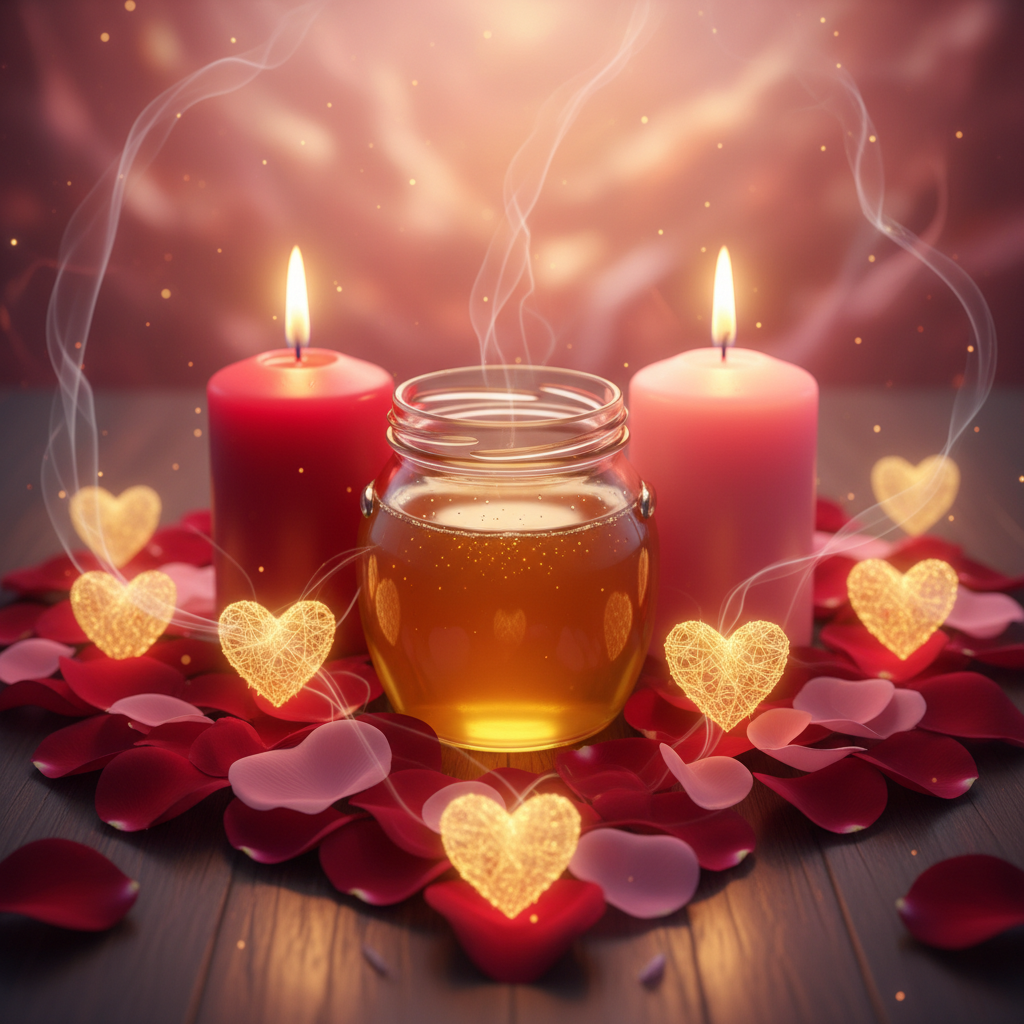 Image spirituelle pour Réconcilier les cœurs avec le rituel du bocal de miel
