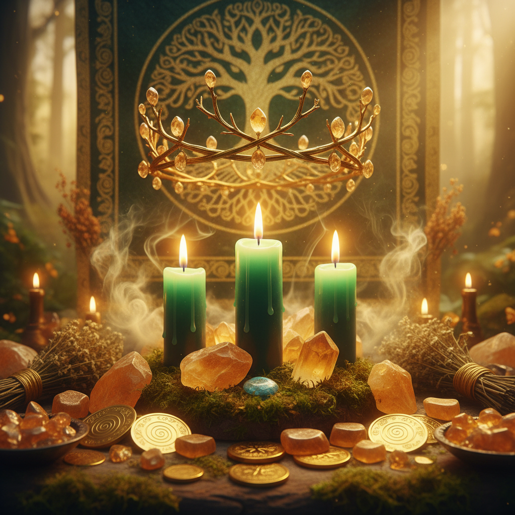 Image spirituelle pour Augmenter ses revenus grâce au rituel de la couronne