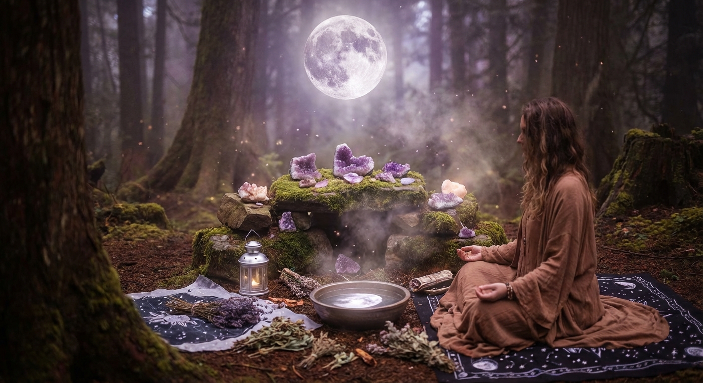 Image spirituelle pour Éveillez votre Magie : Rituels Sacrés pour la Pleine Lune