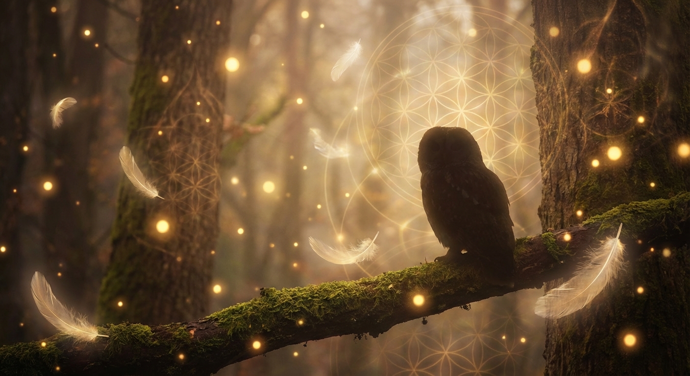 Image spirituelle pour Hibou Nocturne : Decrypter le Message Spirituel de sa Visite