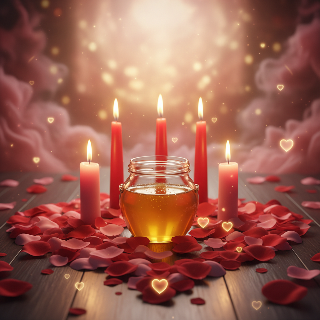 Image spirituelle pour Attirer l'être aimé avec le rituel du pot de miel