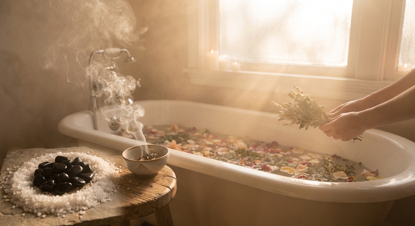 Image spirituelle pour Bain de Purification : Se Libérer du Mauvais Œil et des Énergies Négatives