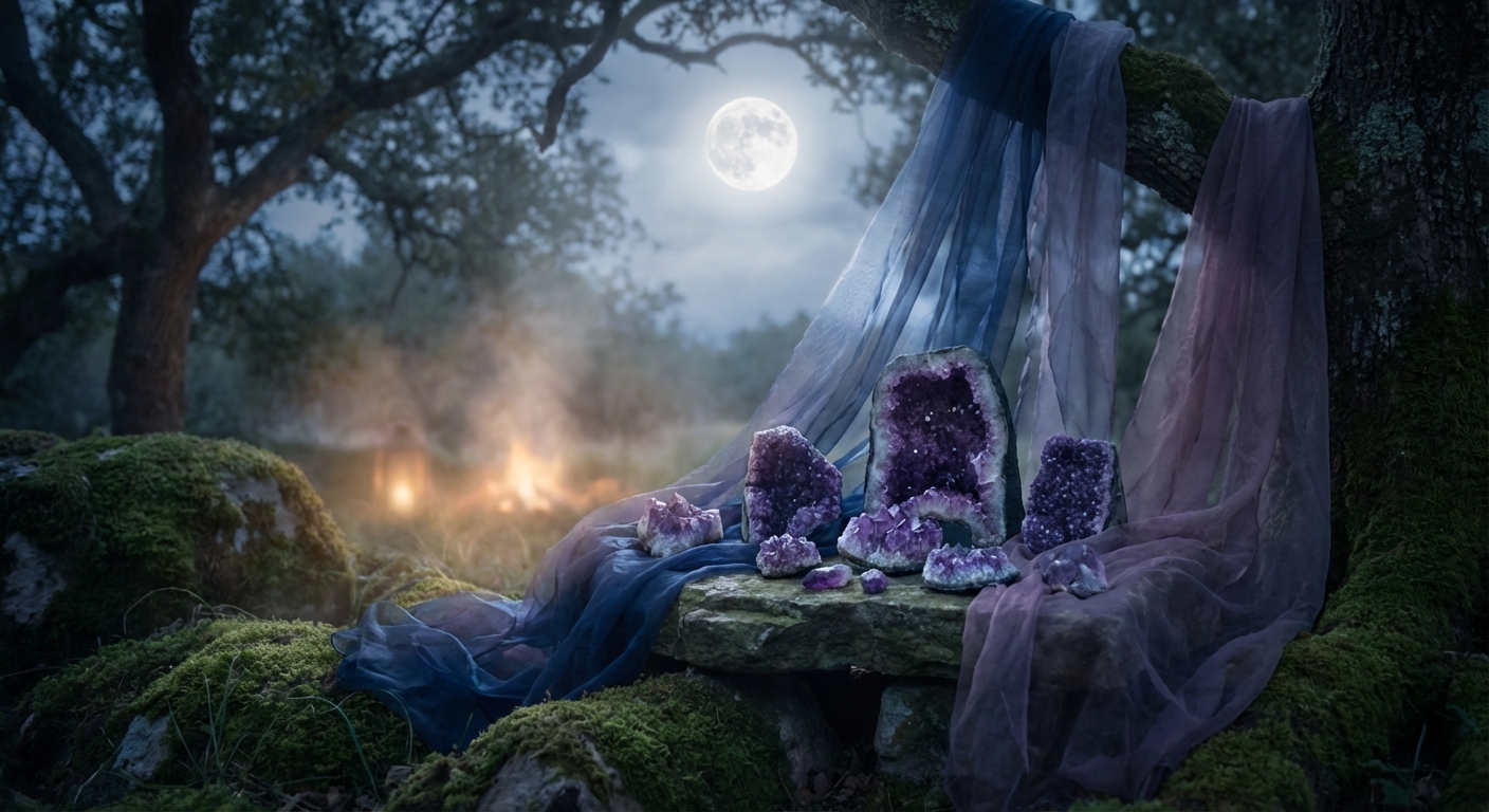 Image spirituelle pour Manifester l'amour sacré sous l'éclat de la pleine lune