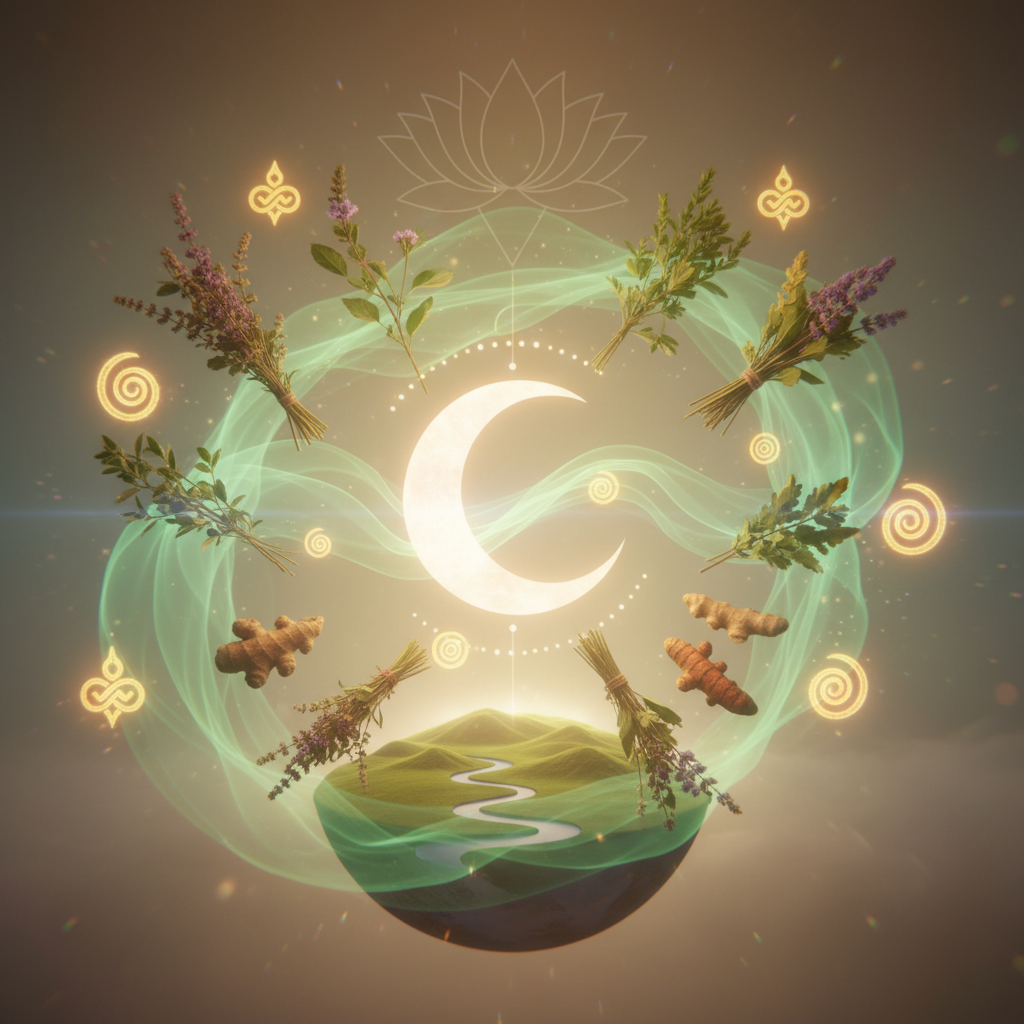 Image spirituelle pour Rituel pour maigrir naturellement avec la lune et l'ayurvéda