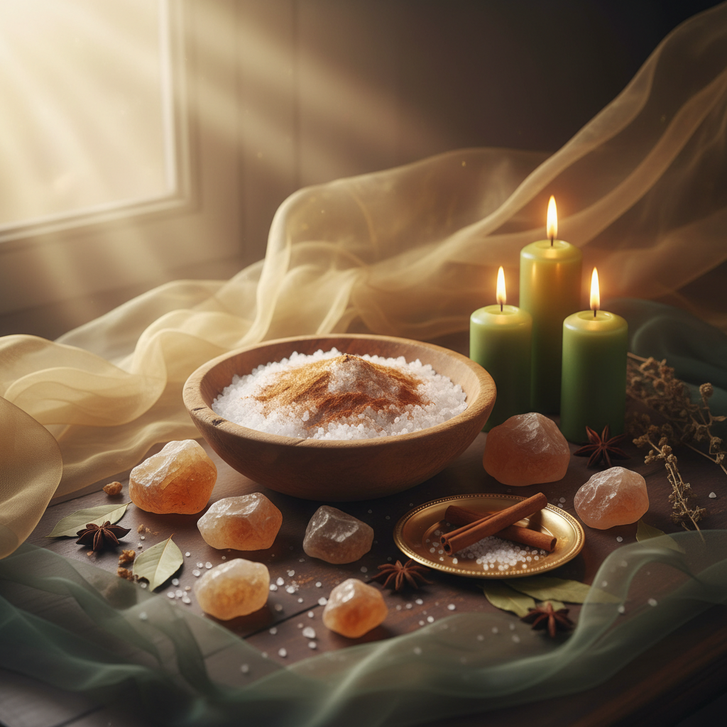 Image spirituelle pour Comment attirer la prospérité avec le sel et la cannelle