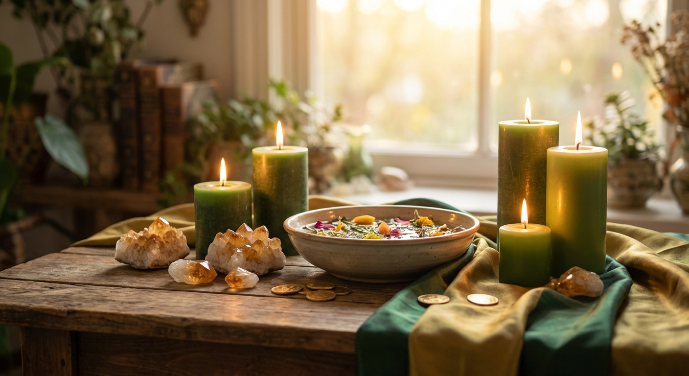 Image spirituelle pour Bain de Prosperite: Recette Ancestrale pour Attirer l'Argent